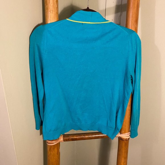 BCBG cropped turquoise one button cardigan - Picture 3 of 6